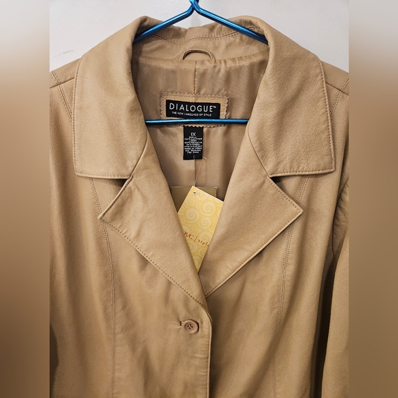 NWT - Leather Dialogue Tan Washable Jacket - Size 1X - Picture 3 of 7